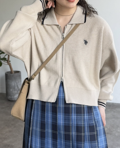 【アウトレット限定商品】CPCM 【U.S. POLO ASSN.】襟付きカーディガン