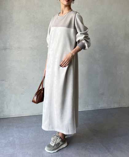 アウトレット限定商品】Chez toi スエード×リブ前後2WAY アウトレット限定商品】Chez toi スエード×リブ前後2WAY