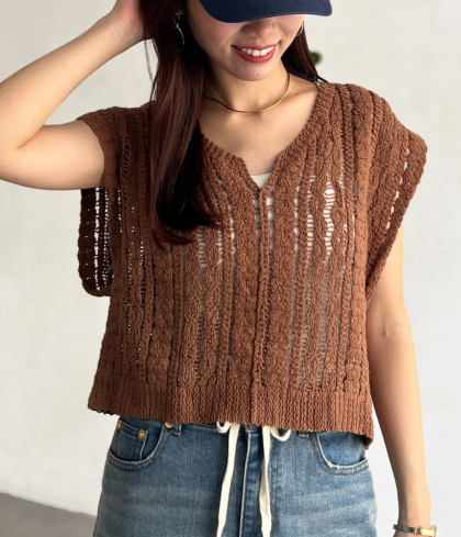【アウトレット限定商品】Chez toi かぎ針ニット