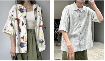 アムンゼンアソート総柄半袖開襟シャツ