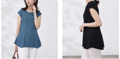 【chez toi】ペプラムフレンチスリーブプルオーバー