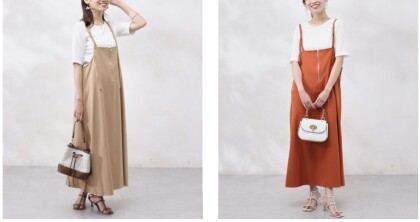 【chez toi】リブT×フロントZIPキャミワンピース