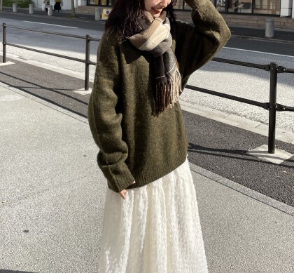 【CPCM】ミックス糸モヘアライクニットプルオーバー