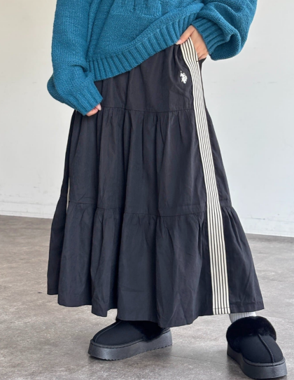 【アウトレット限定商品】CPCM 【U.S. POLO ASSN. 】ティアードスカート