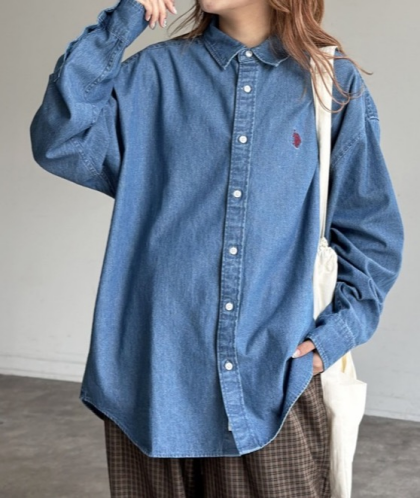 【アウトレット限定商品】 U.S. POLO ASSN. 1ポイント刺繍長袖シャツ