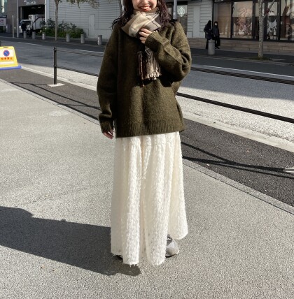 【CPCM】ミックス糸モヘアライクニットプルオーバー