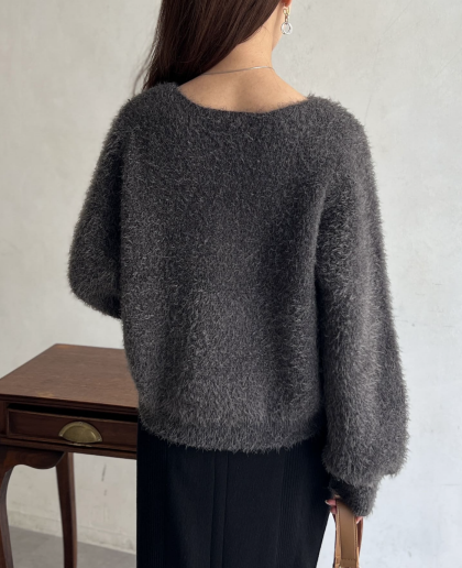 【アウトレット限定商品】Chez toi ランタンスリーブシャギープルオーバー