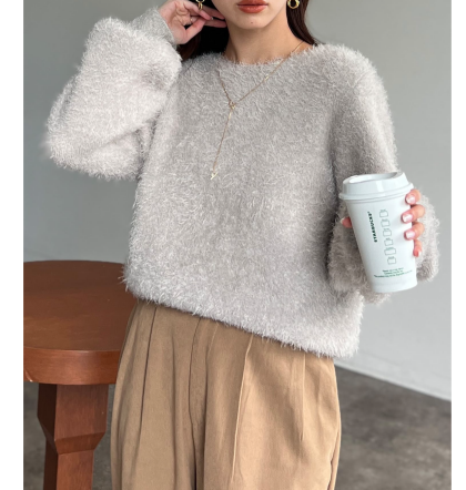 【アウトレット限定商品】Chez toi ランタンスリーブシャギープルオーバー
