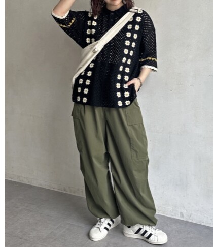 【アウトレット限定商品】半袖クロシェニットポロシャツ