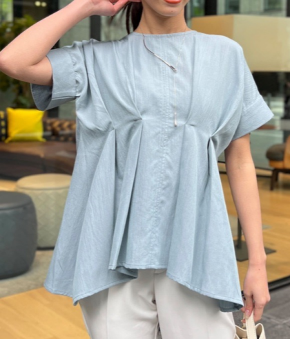 【アウトレット限定商品】chez toi ウエストタックペプラムブラウス