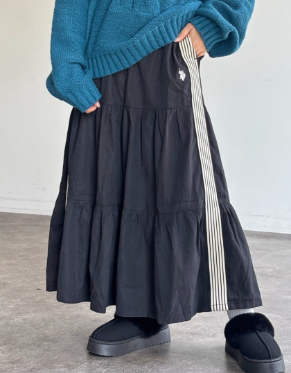 【アウトレット限定商品】CPCM 【U.S. POLO ASSN. 】ティアードスカート