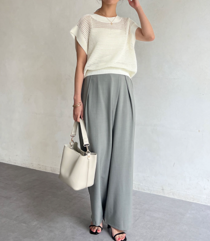 【アウトレット限定商品】chez toi ラップワイドパンツ