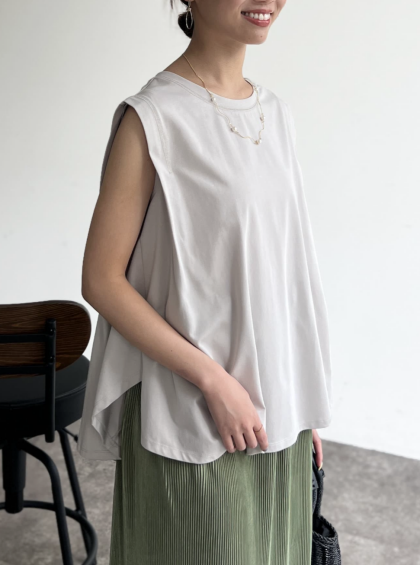 【アウトレット限定商品】Chez toi バックフレアノースリプルオーバー