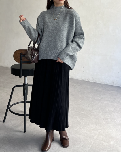 【アウトレット限定商品】Chez toi プリーツニットスカート