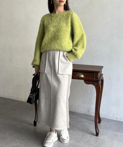 【アウトレット限定商品】Chez toi ランタンスリーブシャギープルオーバー