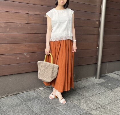 【chez toi】コットンボイルギャザースカート