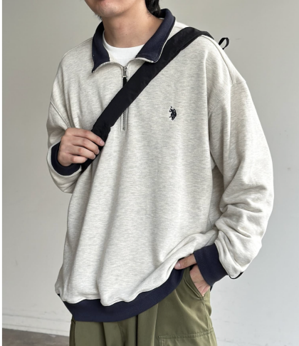 【アウトレット限定商品】U.S. POLO ASSN. 裏毛ハーフジッププルオーバー