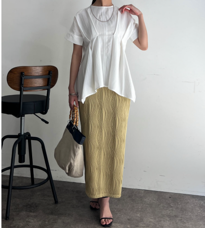 【アウトレット限定商品】chez toi ウエストタックペプラムブラウス