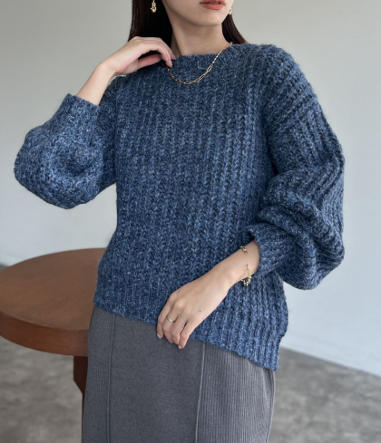 【アウトレット限定商品】Chez toi ローゲージクルーネックプルオーバー