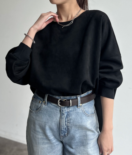 【アウトレット限定商品】Chez toi BACKリブラインスエードプルオーバー