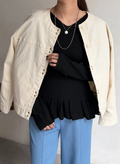 【アウトレット限定商品】Chez toi GLDフックノーカラーGジャン