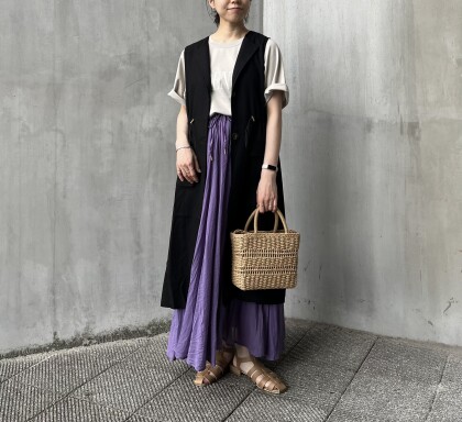 【chez toi】ウエストドロストリネンタッチジレコート