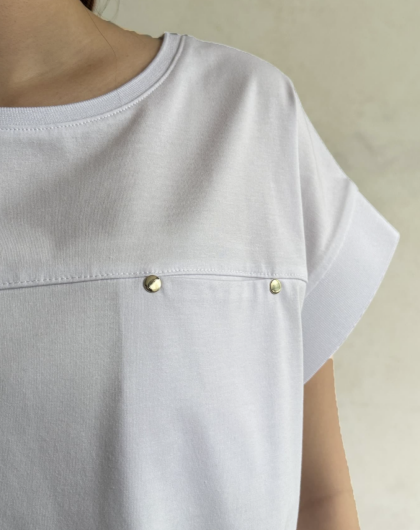 【アウトレット限定商品】Chez toi 機能素材袖口リブフレンチT