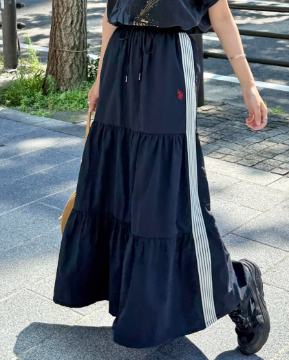 【アウトレット限定商品】CPCM 【U.S. POLO ASSN. 】ティアードスカート