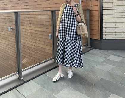 【Chez toi】裾ティアードノースリワンピース