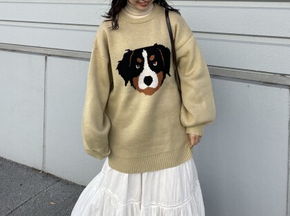 【CPCM】DOGジャガードBIGニット