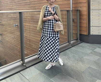 【Chez toi】裾ティアードノースリワンピース