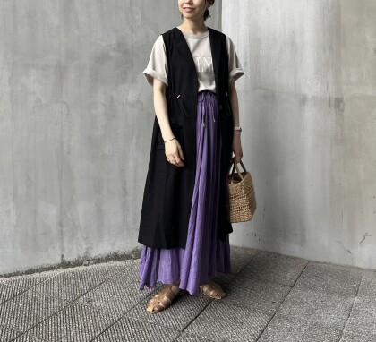 【chez toi】ウエストドロストリネンタッチジレコート
