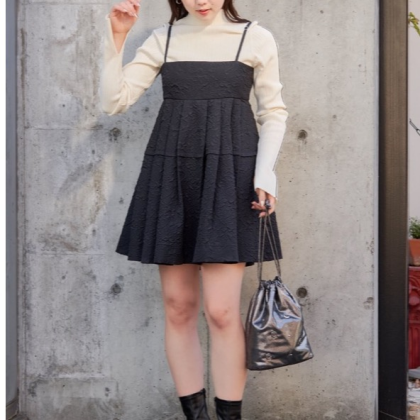 アウトレット限定価格】Chico ジャガードミニキャミワンピース