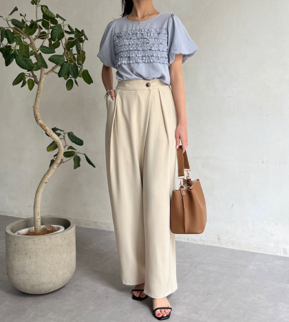 【アウトレット限定商品】chez toi ラップワイドパンツ