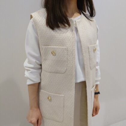 【Leyered style♪】INDIVI ジレ×ニット！