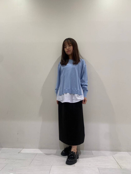 【INDIVI】レイヤード風シャツコンビニット
