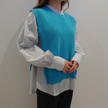 【Leyered style♪】INDIVI ベスト×ブラウス！