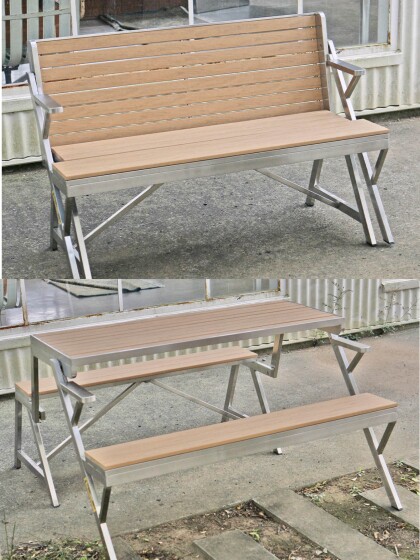 【RECOMMEND】腐食に強く、一人でも簡単!ベンチからテーブルに変形する"TABLE & BENCH"
