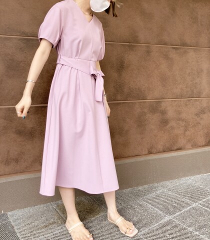 30%off🎀リボンベルト5分袖ワンピース🎀