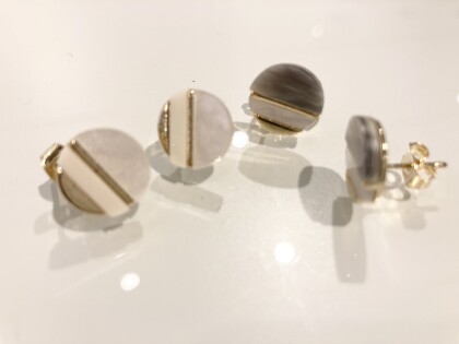 ✨ゴールドラインxバイカラーピアス✨
