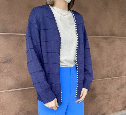 30%off🎉🧡パール縁取りバルキーカーディガン🧡