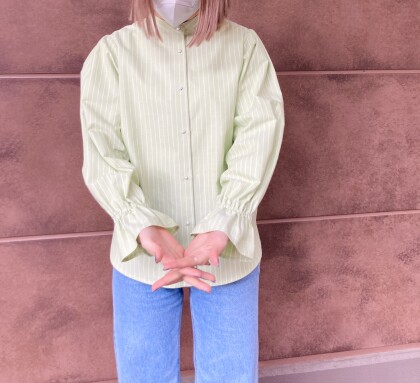 30%off🎉キャンディースリーブ⭐️ストライプオックスシャツ⭐️