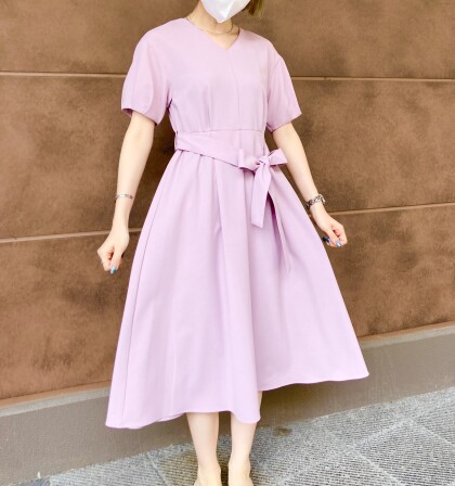 30%off🎀リボンベルト5分袖ワンピース🎀