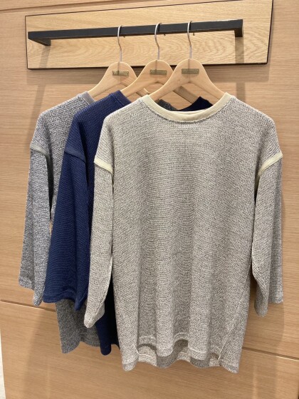 30%off⭐️Men'sワッフルニットソー7分袖