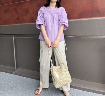 💛ラメストライプブラウス💛