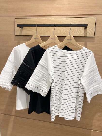 💛袖レースカットソー💛