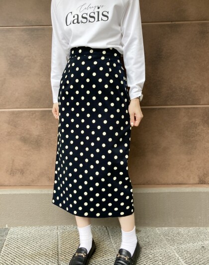 🧡ドットプリントコーデュロイスカート🧡