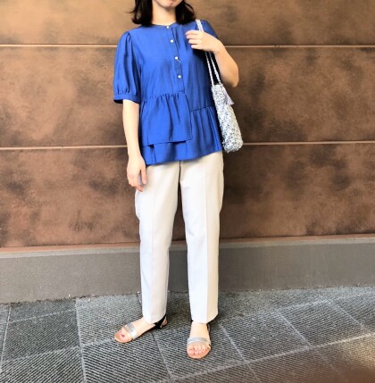 💛アシンメトリーペプラムブラウス💛