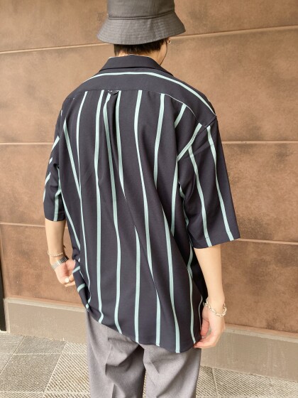 Men's⭐️ストライプオープンカラーシャツ