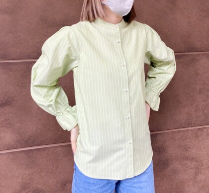 30%off🎉キャンディースリーブ⭐️ストライプオックスシャツ⭐️